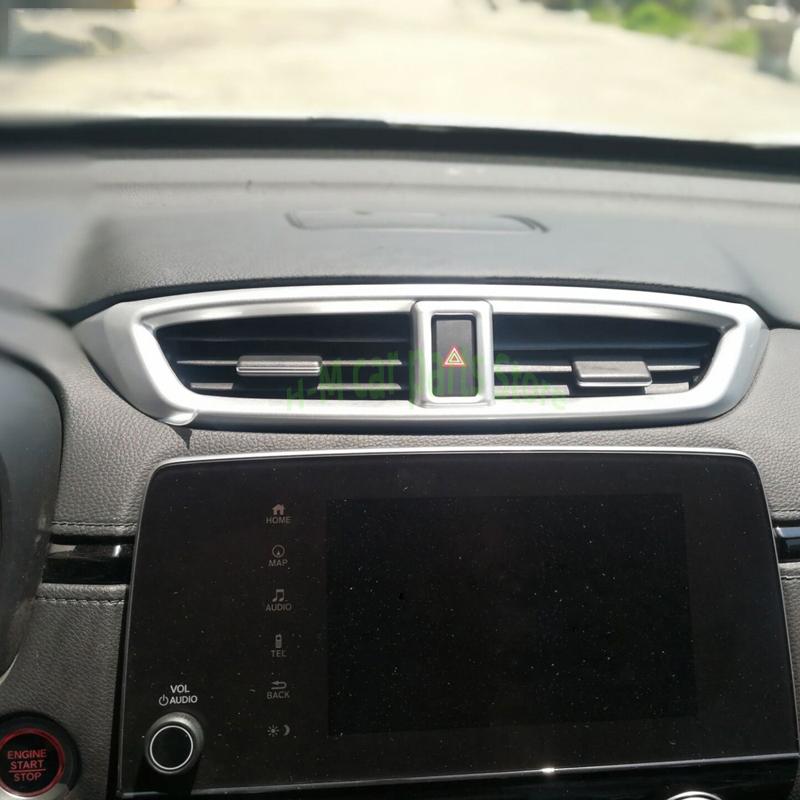 Для Honda CRV CR-V 2017 2018 АБС-пластик под дерево, центральная консоль автомобиля, вентиляционное отверстие, крышка, накладка, рамка переменного тока, стиль