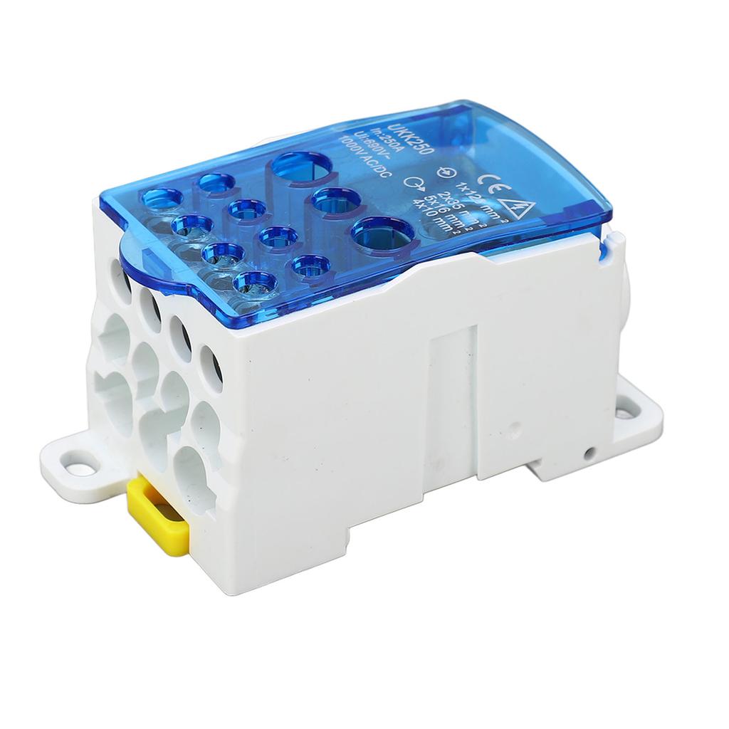 Terminal Block Junction Box Splicing Din Rail Single Pole Power Distribution Box 690V 250A Blue