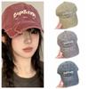 Embroidered Letter Baseball Hat Sunscreen Star Peaked Cap Washed Denim Baseball Cap  Male/Female