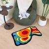 Rainbow Butt Shaped Tufted Rug, Gradient Color Block Floor Mat, Anti-Slip Irregular Carpet for Bathroom, Bedroom Home Decor
