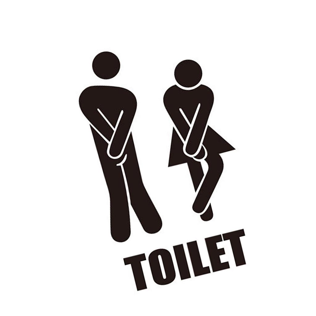 Долговечный самоклеящийся знак для туалета, мужской и женский туалет, наклейка для двери ванной комнаты, стильный и простой в установке