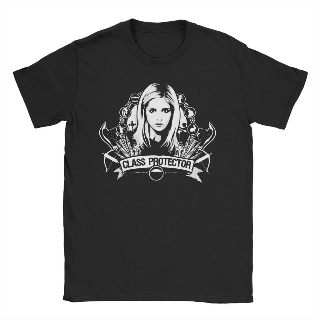 Unisex Womens TShirt Buffy Vampire Metal Mashup Slayer Band Pure Cotton Tee Shirt Short Sleeve T Shirts O Neck Clothes Plus Size