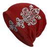 Модные шапочки Fleur De Lys Skullies, унисекс, женские зимние теплые шапки с напуском, вязаная шапка с цветком лилии для лыж