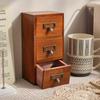 13.5*10*26.5cm1pc 3-layer Drawer Wooden Storage Box,Multi Functional Jewelry&Debris&Stationery Office and Home Oganizer Boxes.