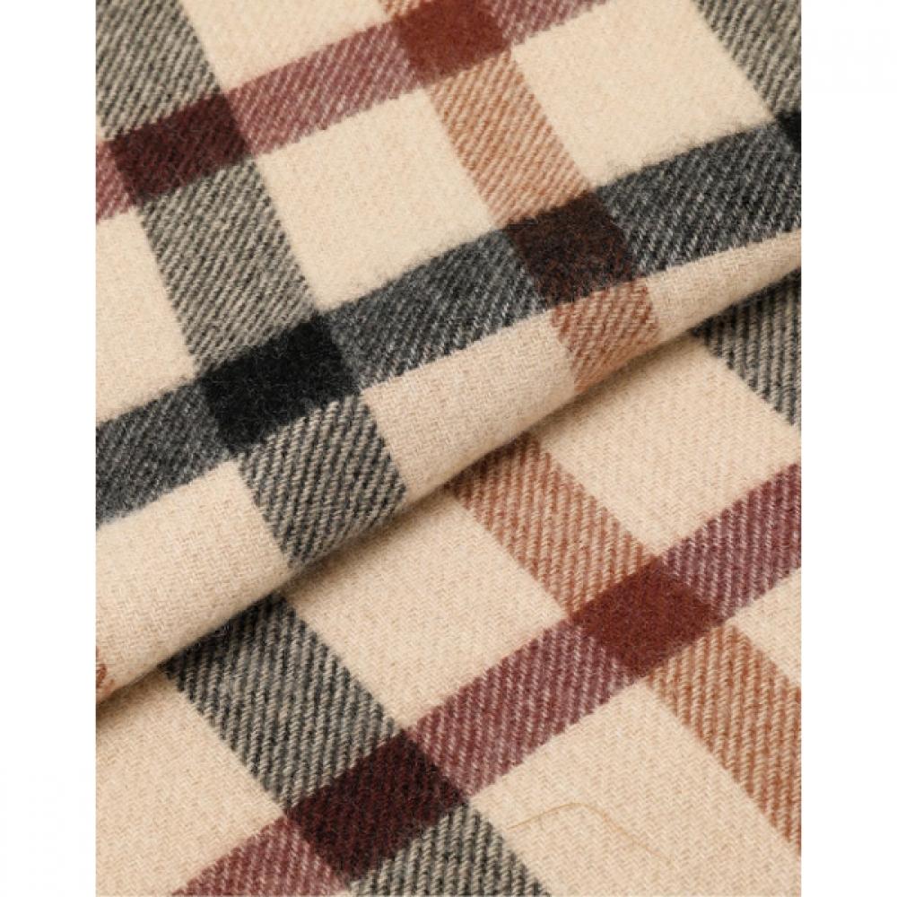 Daks 100 Cashmere Reversible Shawl Brown Check Dcmu6f833w2