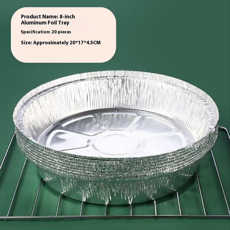 20Pcs Round Foil Trays Foil Flan Dish Silver Foil Food Container Disposable Aluminum Foil Plate Tin Foil Pie Pans For Air Fryer