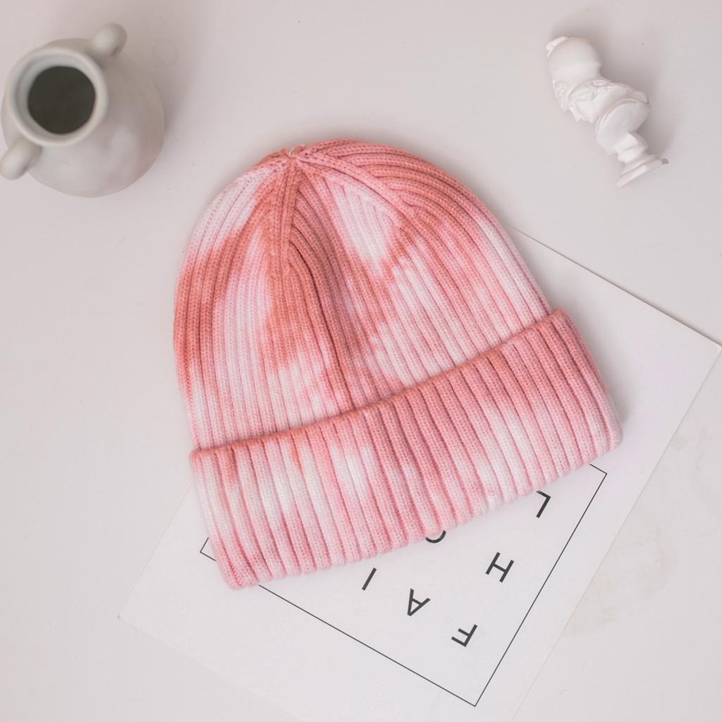 Cross-Border Trendy Tie-Dye Knitted beanie Unisex Hip-Hop Sports Warm Japanese Style Thickened Cold Hat