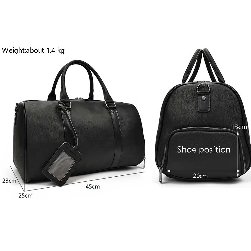 Luxury Genuine Leather Men Women Travel Bag Cow Leather Carry On Luggage Bag Travel Shoulder Bag Male Female Weekend Duffle Bag CLE