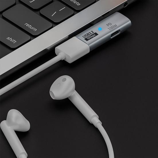 Адаптер Type C OTG 10 Гбит/с Быстрая передача данных 100 Вт PD Зарядка USB 3.2 / Type-C Конвертер зарядки для телефона