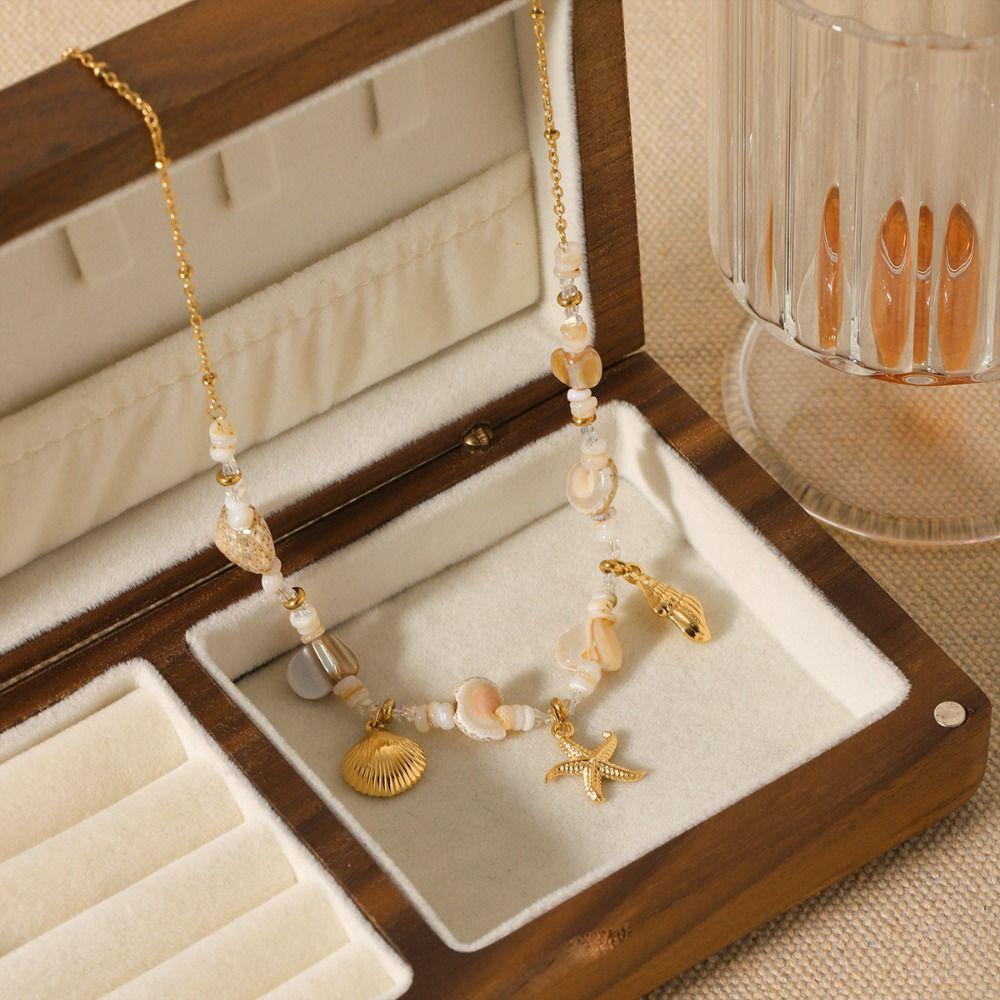 Сладкий Шарм Богемское Ожерелье из Ракушек Морской Звезды Браслет из Ракушек Морской Звезды Ювелирные Аксессуары