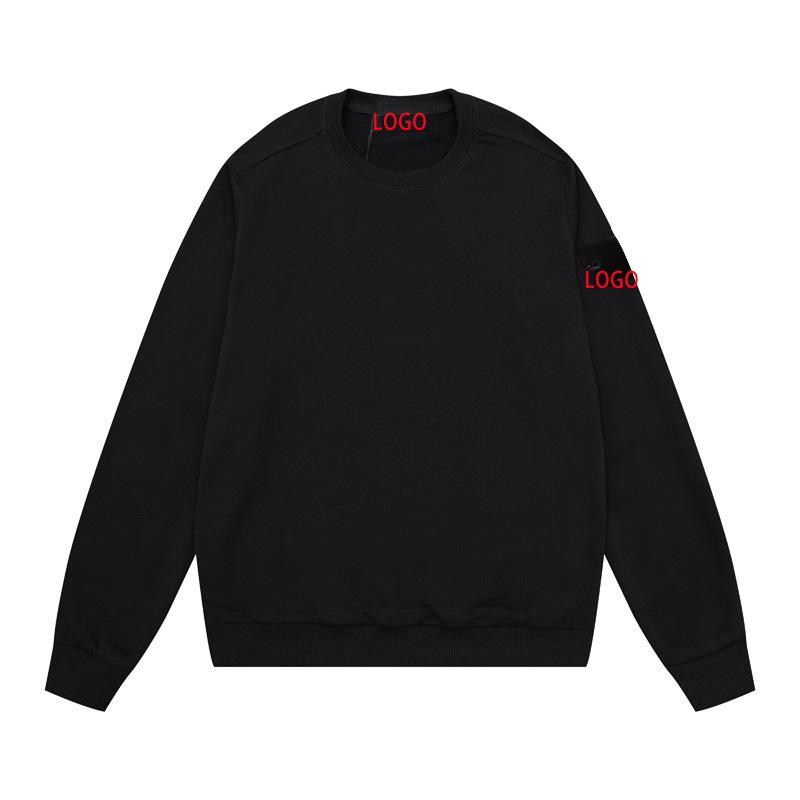 Унисекс Stone Compass Badge Базовый пуловер-свитшот - Высококачественный повседневный дизайн с круглым вырезом для комфорта в любое время года