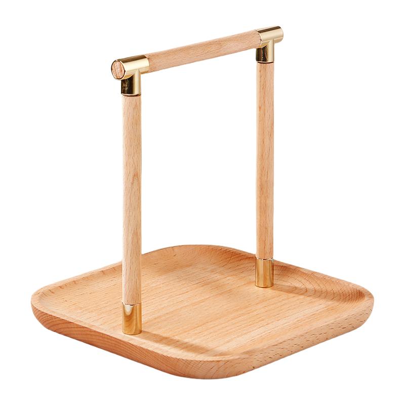 Wooden Tissue Paper Holder Napkin Roll Holder Tableware Tissue Box Storage Desktop Organizer Tableware Supplies