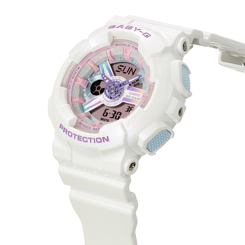 Casio Женские часы Baby-G, смола, 100 м водонепроницаемые, аналоговые, ударопрочные, кварцевые, BA-110FH-7A