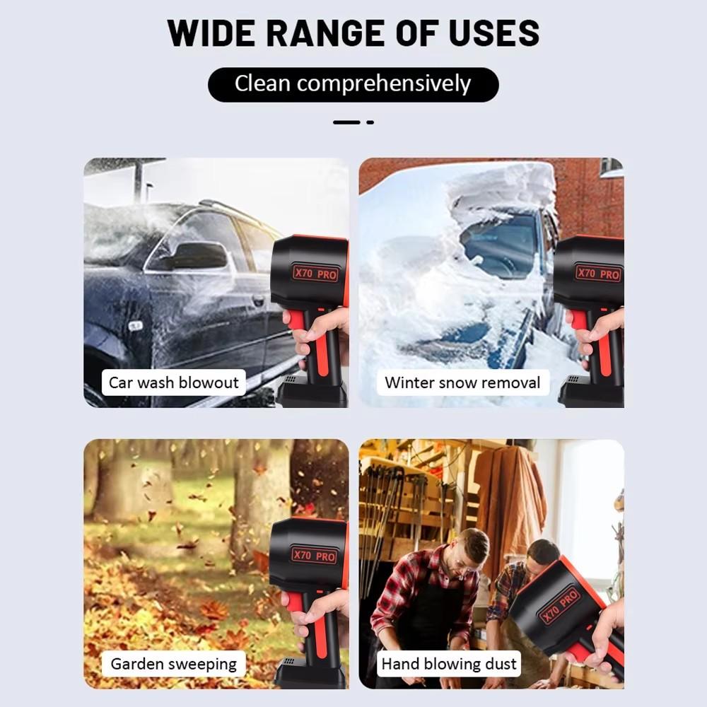 X70 1500 Вт Турбовоздуходувки Реактивный вентилятор 70 мм Бесщеточный двигатель 2800 г Тяга Мощная воздуходувка Автомобильный снег Для Makita/ Dewalts/ Milwaukee