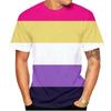 T-shirt 3D Printed Rainbow Gradient Love Pattern Summer Men Women Children Fashion Casual Oversized Crew Neck T-shirt Family Top