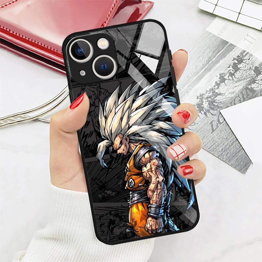 Стеклянный Чехол для Телефона для iPhone 17 Pro Max 12 16 15 Plus 8 XR 13 11 Air 14 D-ragonS B-allS Сон Гоку
