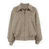 Womens Faux Suede Jacket 2026 Winter Vintage Camel Loose Fit Lapel Zip Up Coat