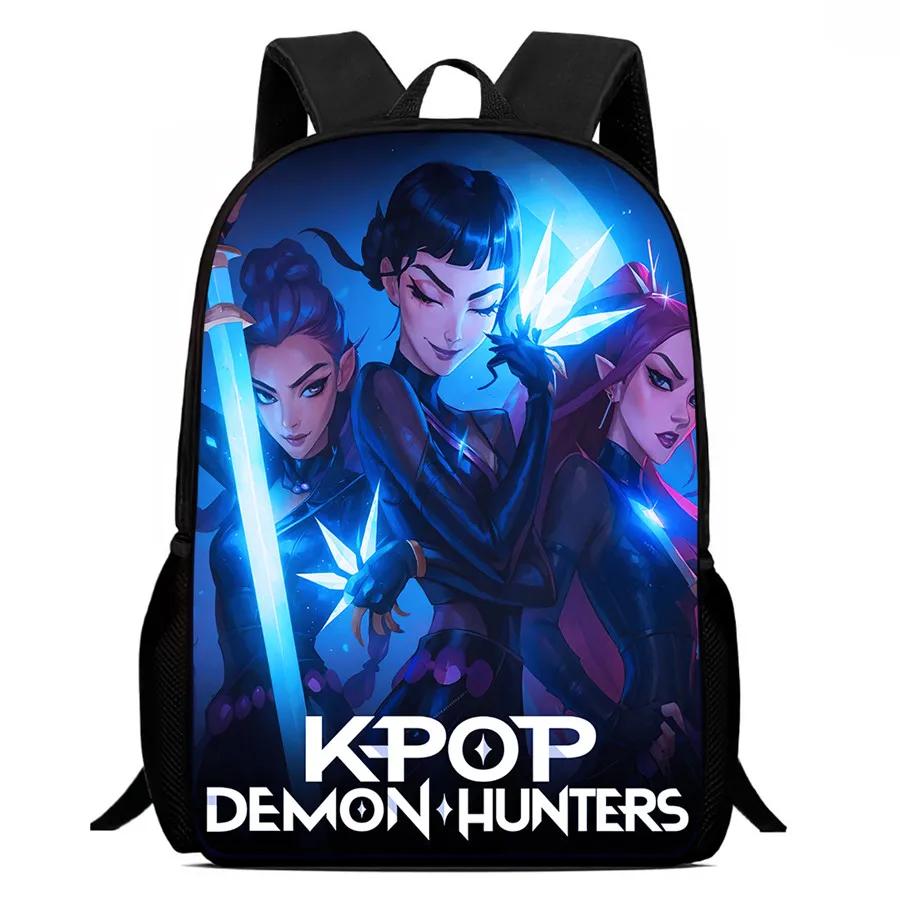 Mochila Child School Backpack,Cartoon Kpop-Dem-Onhun-Ters School Bags For Girls,Durable &Light Weight Bags For Kindergarteen