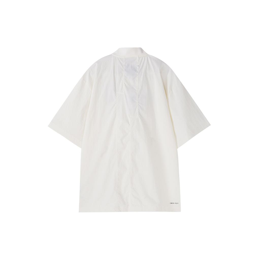 Jordan FW22 Однотонная рубашка с короткими рукавами на молнии с логотипом, мужские топы, белые DR2173-133