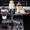 CP252 Multifunction Car Cell Phone Mount Bracket Food Tray with Dual Rotatable Cup Holder