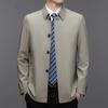 Spring and Autumn Jacket Men's Thin Lapel Lapel Casual Loose Dad Jacket Men's Large Size Business Jacket