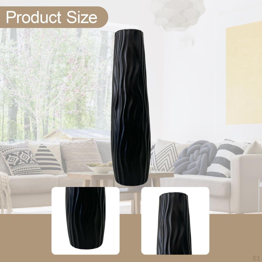 Декоративная ваза Высокая подставка для цветов Контейнер для веток Сделана из прочного полипропилена с элегантной структурой