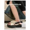 Sheepskin Bread Sandals Women's Summer Leather Shoes Heightened Thick Soles Crossed with Clouds Bubbles Casual Versatile Rome
