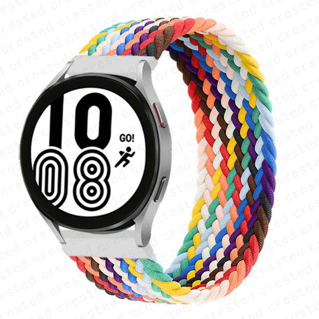 20 мм 22 мм ремешок для Samsung Galaxy watch 6 7 4 5 pro active 2 Gear S3 плетеный браслет solo loop ремешок Huawei watch GT 2 3