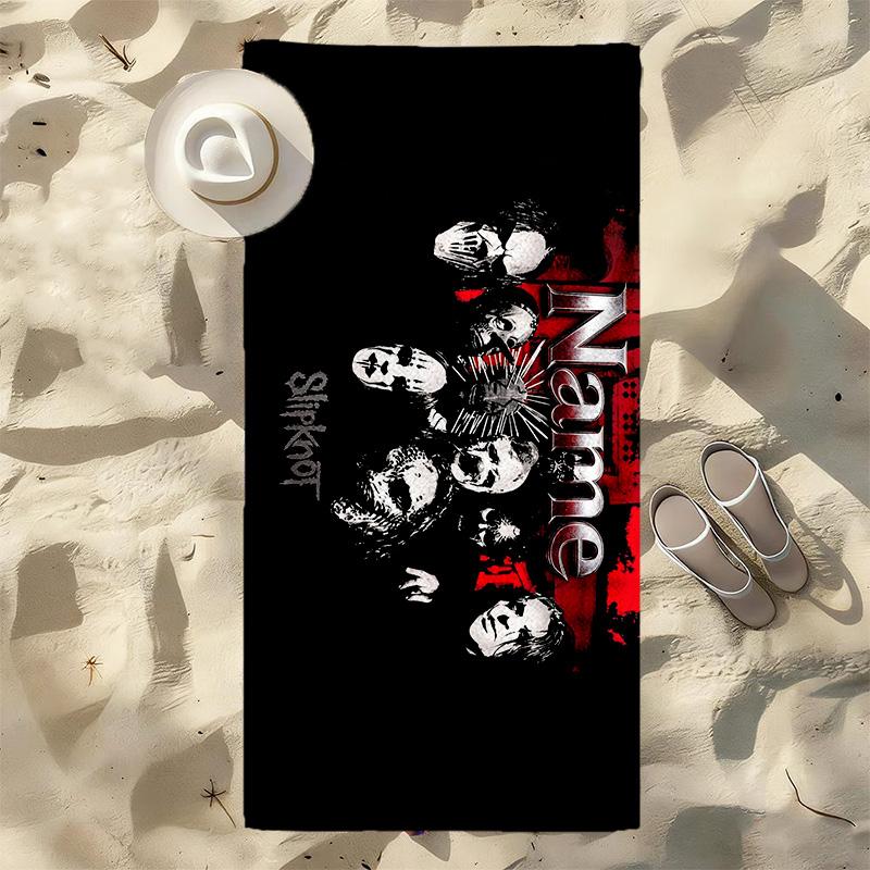 Custom Name Metal Band Stylish printed beach towel,a quick-drying, absorbent mat suitable for the beach, pool, gym, and travel fans gift