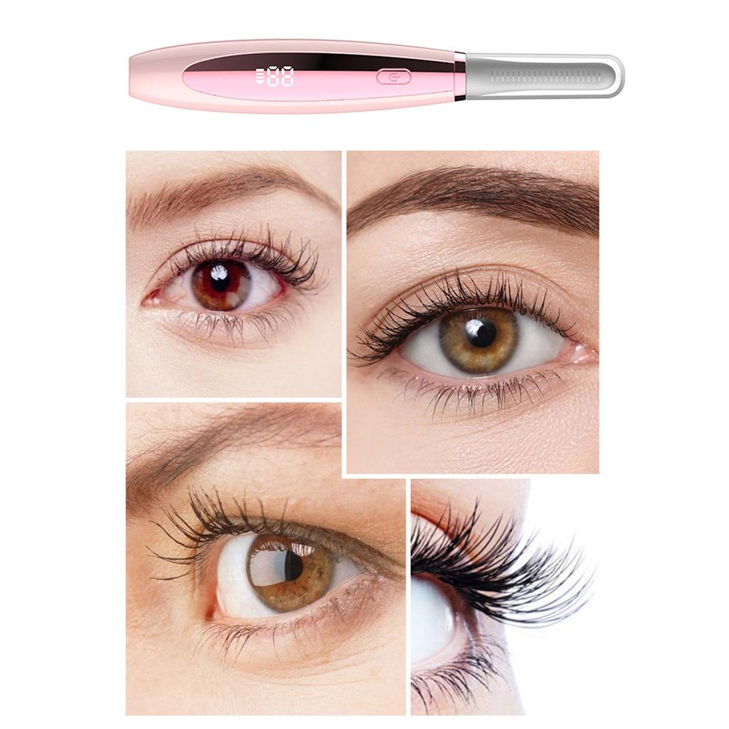 Electric Heated Eyelash Curler USB Rechargeable Eyelashes Curler with 3 Temperature Modes Natural