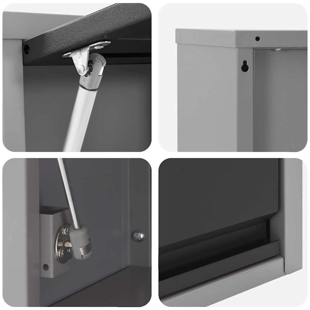 Tool Cabinet with Storage Black and Gray 50 x 25 x 35 cm
