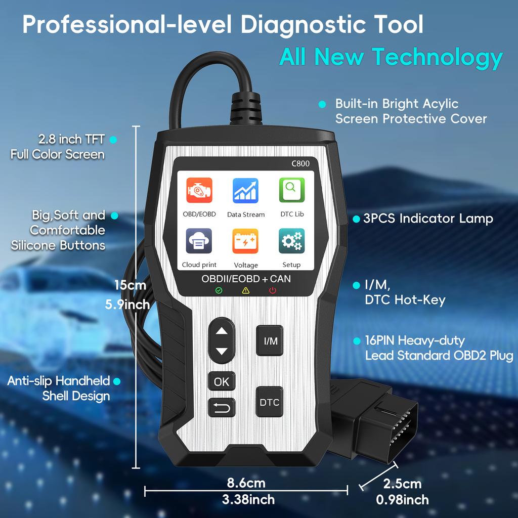 Car OBD2 Scanner Check Engine Fault Code Reader Diagnostic Scan Tool