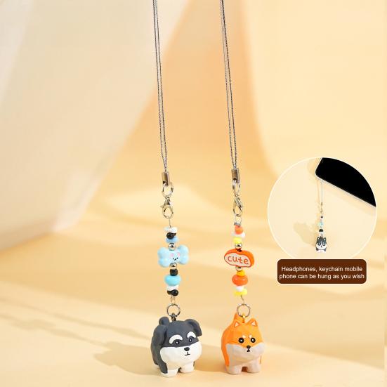 2Pcs Keychain Pendant Puppy Design Lightweight Miniature Key Holder Emotional Healing Keychain Backpack Accessories