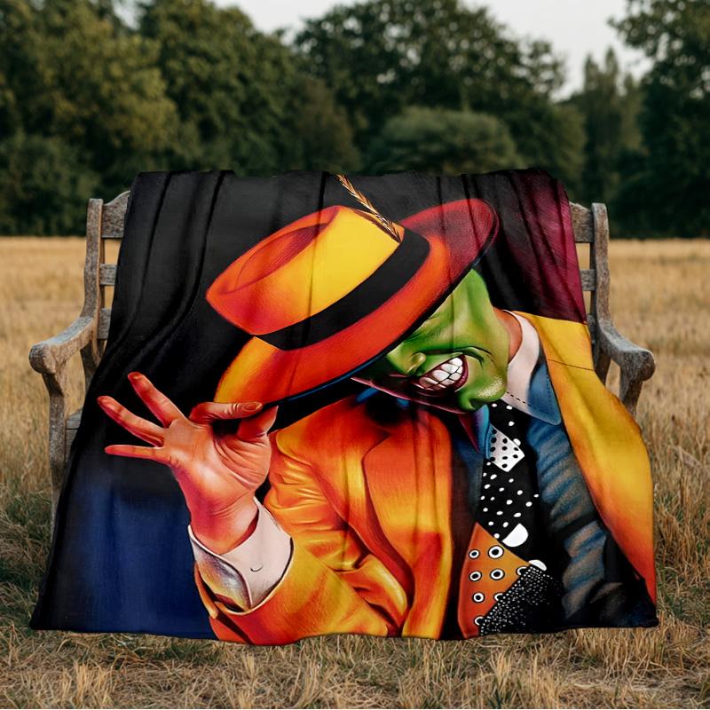 The Masked Green Man Blanket Flannel Throw for Sofa, Indoor, Camping, Living Room, Office, Chair, And Bed Soft Birthday Gift
