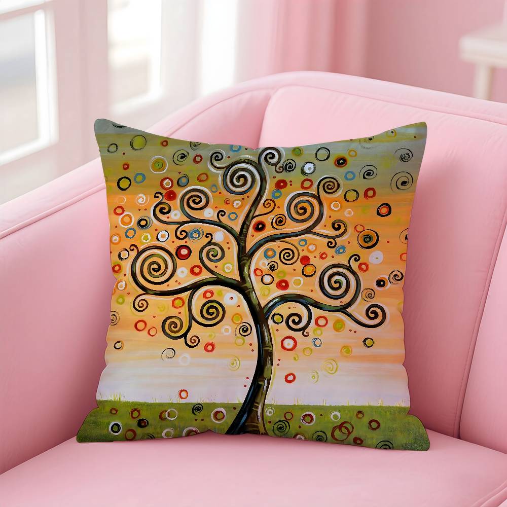 Colored Tree Pillow Case Pattern Printing Pillowcase Living Room Sofa Cushion Cover Bedroom Room Decor