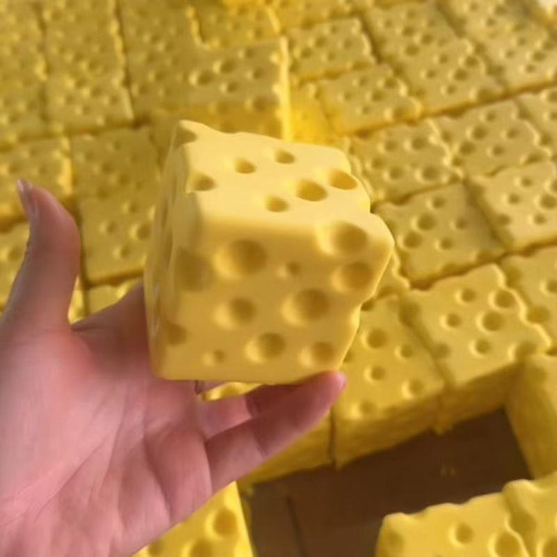 Имитация сыра Сквиши Игрушка Гигантский Креативный Медленно Поднимающийся Блок Сыра Игрушка-Снятие Стресса Игрушка