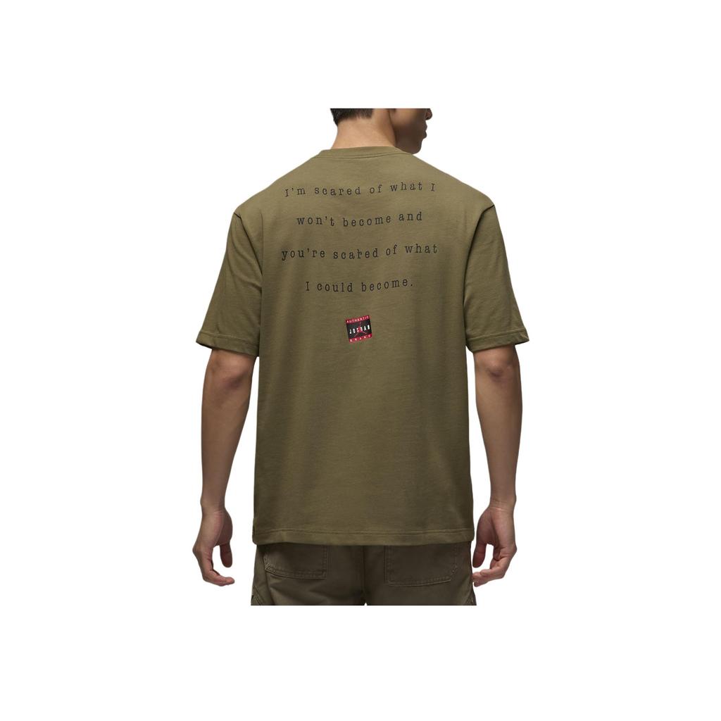 Air Jordan Crewneck T-Shirt Medium Olive Men Tops Green HQ2666-222