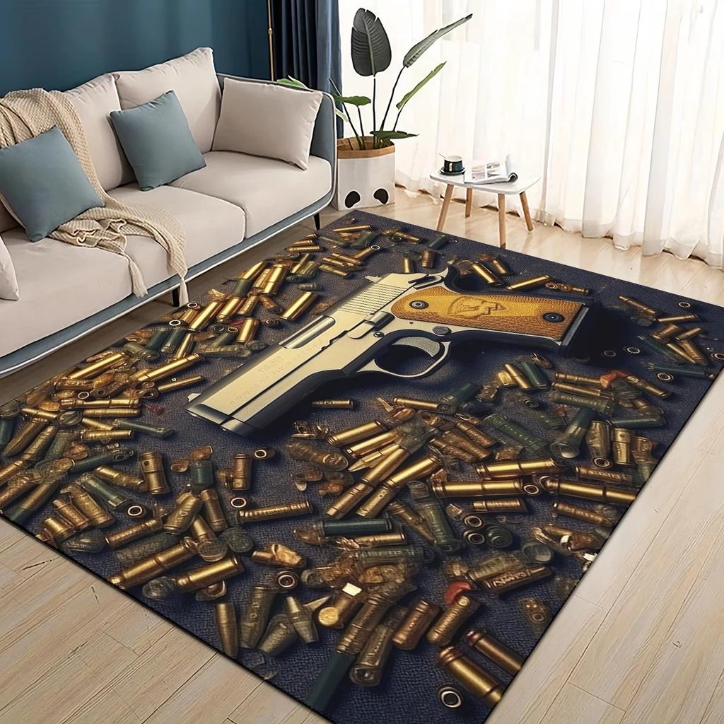 Стиль Милитари Стрелять Оружие Арсенал Горячее Оружие Ковер для Гостиной Спальни Дома Декорация Дивана, Детский Напольный Коврик