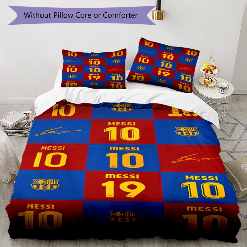 Argentina World Cup Celebration 3‑Piece Bedding Set,Soft Breathable Duvet Cover & 32 Pillowcases,Multi‑Purpose for Bedroom Dorm Guest Room,Great Festi