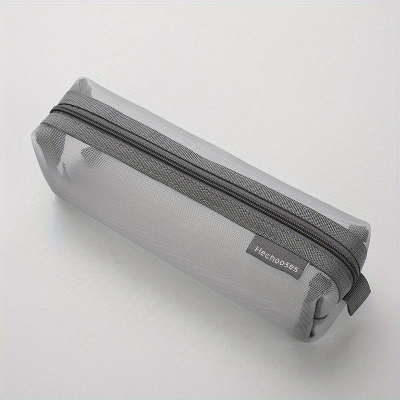Прозрачный простой сетчатый чехол для ручек, сумка для канцелярских принадлежностей для студентов, большая вместимость, портативная сумка для хранения ручек, учебные принадлежности