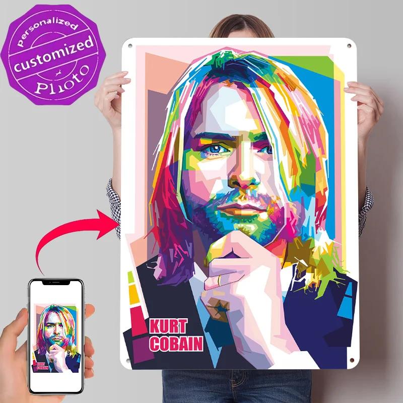 Kurt Cobain Nirvana Poster Retro D Printed Metal Signs Customized Wall Hanging Gift for Home Decoration Room Accessories House