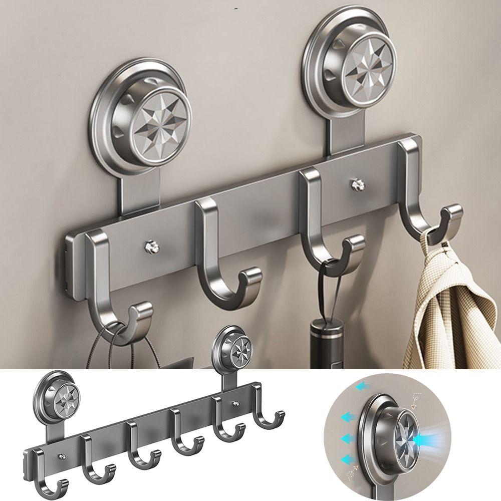 4/5/6/7/8 Hook Suction Cup Door Hook Waterproof Hanging Coat Holder Wall Clothes Hanger Clothes