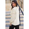 Women's Color Block Striped Half Zip Polo Sweatshirt Loose Long Sleeve Casual Pullover Top