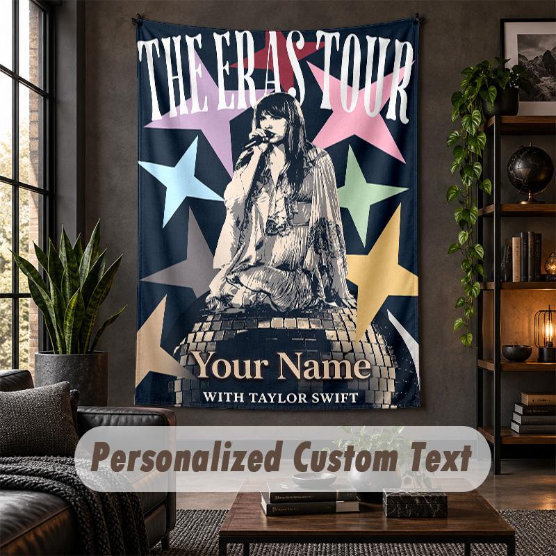 Personalized Wall Tapestry,Taylor Swift Custom Text, Soft Fabric Wall Art For Indoor Decoration