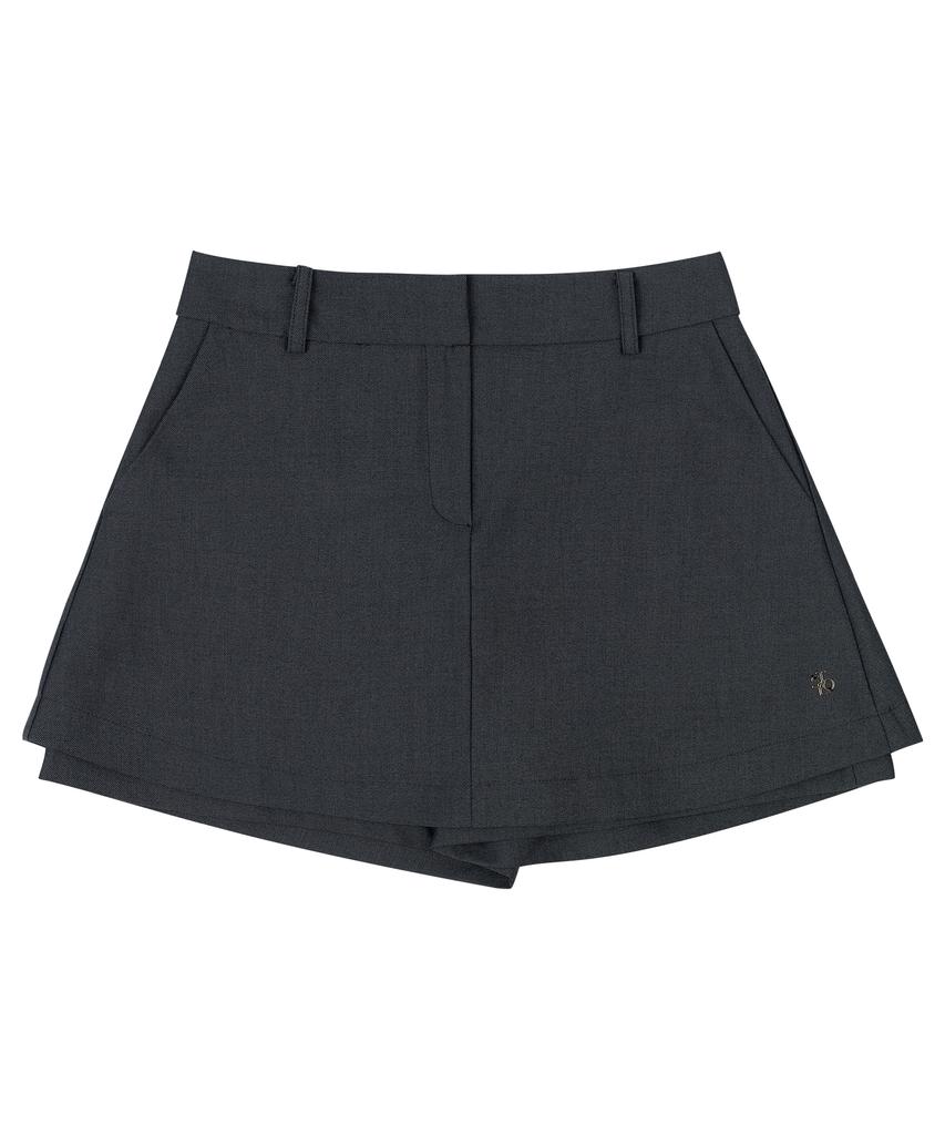 Celtio Layered Mini Skirt Pants Charcoal