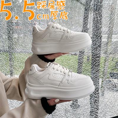 2025 Кроссовки Кожа Женские Белые Повседневные Кроссовки Дышащие Женские Вулканизированные Спортивные Для Ходьбы Бега Платформа Плоская Обувь Белый