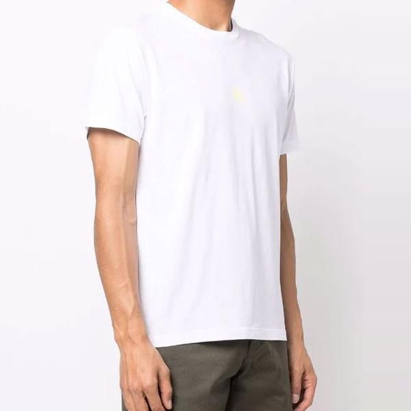 STONE ISLAND Мужская футболка с принтом логотипа SS22, с круглым вырезом, короткий рукав, Белый 76152NS97-V0001