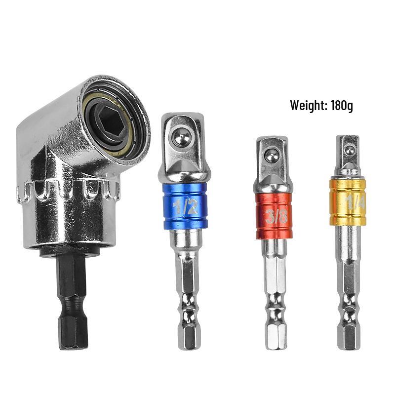 Набор из 3 штук электрических переходников для торцевых головок с шестигранным хвостовиком и стальным шариковым фиксатором