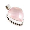 Natural Rose Quartz Gemstone 925 Solid Sterling Silver Jewelry Pendant 1.3" Z5T19