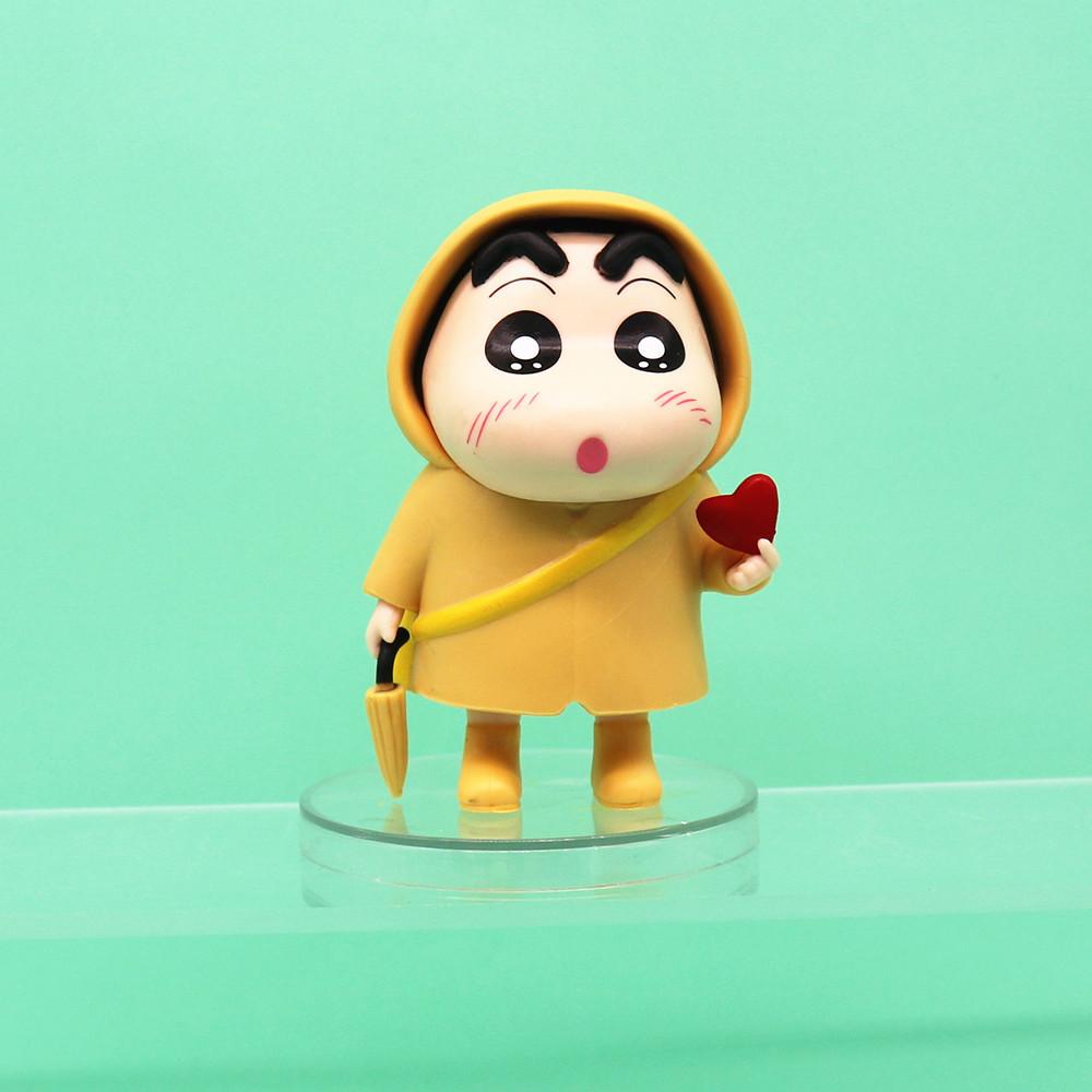Heart Shape Raincoat Crayon Shinchan Pvc Collectible Figure Model For Anime Fans